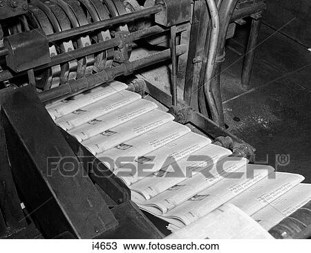 1960S Close-Up Of Printing Press Putting Out Completed Newspapers View Large Photo Image Stock Image - 1960S Close-Up Of Printing Press Putting Out Completed Newspapers . Fotosearch