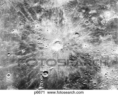Stock Image - 1960S Craters On Lunar Surface Moon Copernicus Region . Fotosearch