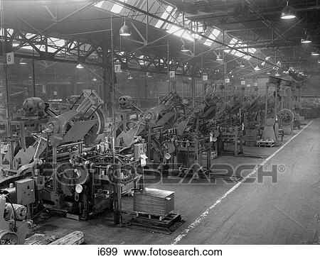 1960S Factory Interior With Multiple Die Presses Making Round Ends For Cans View Large Photo Image Stock Photo - 1960S Factory Interior With Multiple Die Presses Making Round Ends For Cans . Fotosearch
