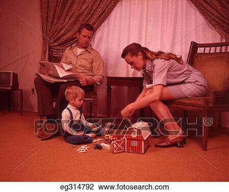 1960S Family In Living Room View Large Photo Image Stock Image - 1960S Family In Living Room. Fotosearch