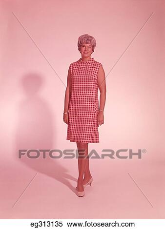 1960S Full Length Portrait Woman In Red And White Dress View Large Photo Image Stock Photography - 1960S Full Length Portrait Woman In Red And White Dress. Fotosearch