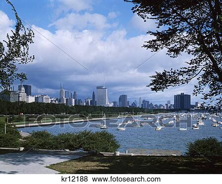 1960S Lake Michigan Grant Park Marina Skyline Downtown Chicago View Large Photo Image Stock Photo - 1960S Lake Michigan Grant Park Marina Skyline Downtown Chicago. Fotosearch