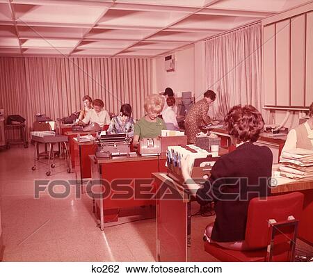 1960S Many Women In Open Office Working With Typewriters Card Files And Rolodex View Large Photo Image Stock Image - 1960S Many Women In Open Office Working With Typewriters Card Files And Rolodex . Fotosearch