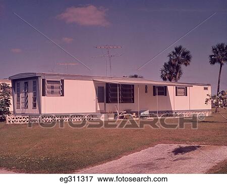 1960S Mobile Home Trailer Park View Large Photo Image Stock Photo - 1960S Mobile Home Trailer Park. Fotosearch