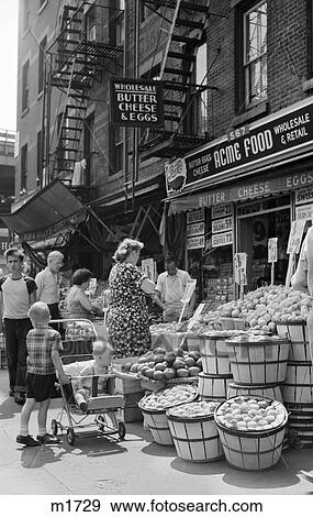 Stock Photo - 1960S Outdoor Produce Market On 9Th Ave New York City . Fotosearch