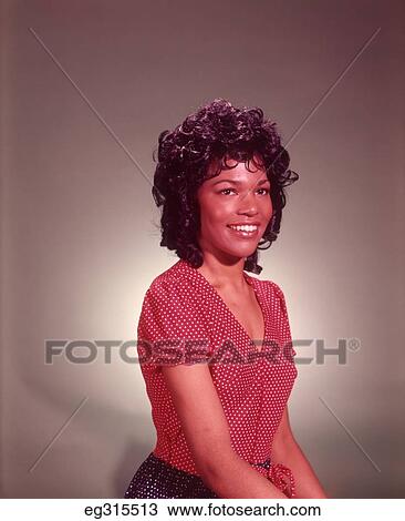 Stock Image - 1960S Portrait Pretty African-American Woman. Fotosearch