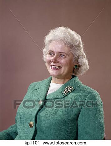 1960S Portrait Smiling Elderly Gray Haired Woman In Green Wool Knit Suit Brooch Pin On Lapel Senior Mature View Large Photo Image Stock Image - 1960S Portrait Smiling Elderly Gray Haired Woman In Green Wool Knit Suit Brooch Pin On Lapel Senior Mature. Fotosearch