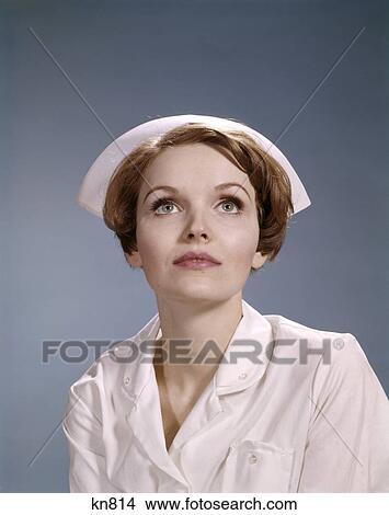 Picture - 1960S Portrait Woman Wear Nurse Cap Medical Professional. Fotosearch