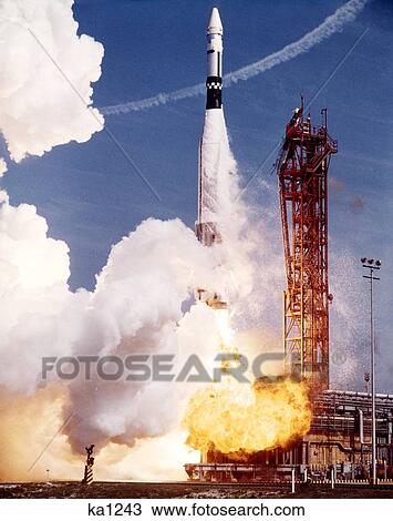 1960S Rocket Liftoff Launch Launching By Red Gantry Missle Flames Smoke Blastoff Launchpad Retro Vintage View Large Photo Image Stock Image - 1960S Rocket Liftoff Launch Launching By Red Gantry Missle Flames Smoke Blastoff Launchpad Retro Vintage. Fotosearch