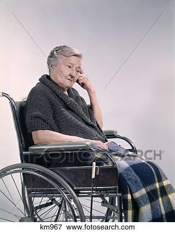 1960S Sad Depressed Elderly Woman In Wheelchair View Large Photo Image Stock Photo - 1960S Sad Depressed Elderly Woman In Wheelchair. Fotosearch