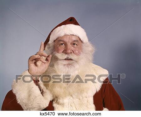 1960S Santa Claus Portrait Gesturing With Hand View Large Photo Image Stock Image - 1960S Santa Claus Portrait Gesturing With Hand. Fotosearch