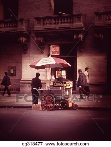 1960S Sidewalk Hot Dog Vendor View Large Photo Image Stock Photo - 1960S Sidewalk Hot Dog Vendor. Fotosearch
