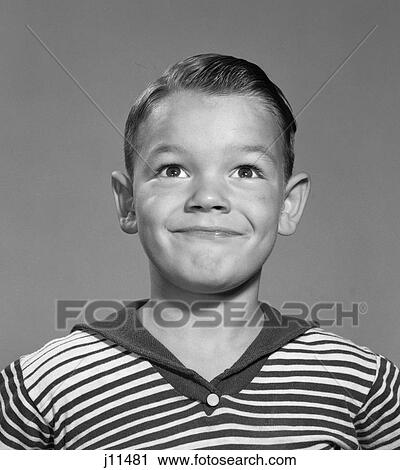 1960S Smiling Happy Boy Stripe Shirt View Large Photo Image Stock Image - 1960S Smiling Happy Boy Stripe Shirt . Fotosearch