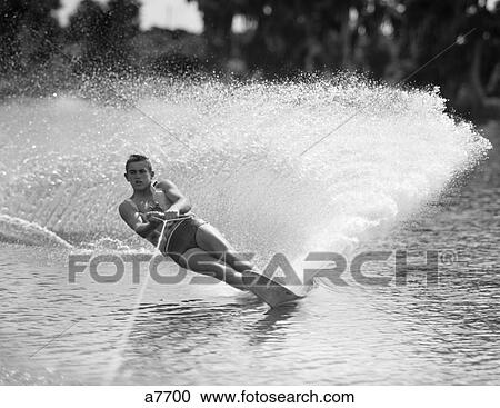 1960S Teen Boy Waterskiing View Large Photo Image Stock Image - 1960S Teen Boy Waterskiing . Fotosearch