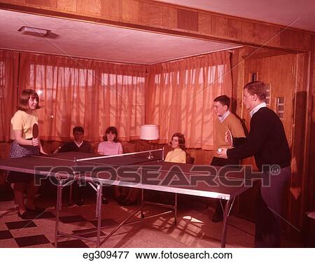 1960S Teen Group Playing Ping Pong View Large Photo Image Stock Photo - 1960S Teen Group Playing Ping Pong. Fotosearch