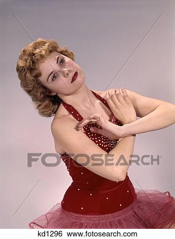 1960'S Young Teenage Woman Dancer In Red Dress Dancing Studio View Large Photo Image Stock Photograph - 1960'S Young Teenage Woman Dancer In Red Dress Dancing Studio. Fotosearch