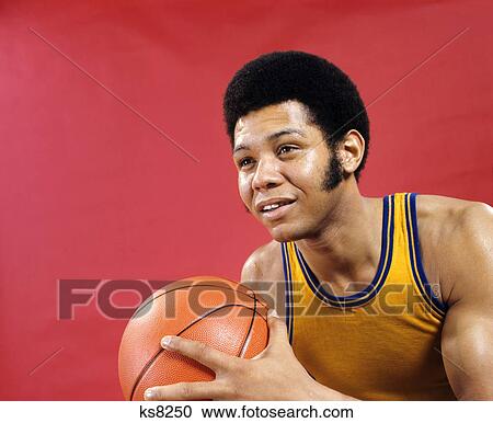 1970 1970S Retro Man Basketball Smile View Large Photo Image Stock Image - 1970 1970S Retro Man Basketball Smile. Fotosearch