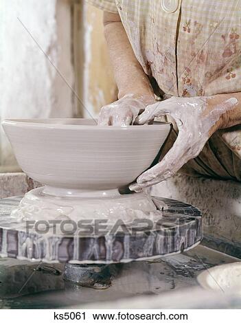 Arts And Crafts Pottery Wheel Clay 1960 1960S Retro View Large Photo Image Stock Image - Arts And Crafts Pottery Wheel Clay 1960 1960S Retro. Fotosearch