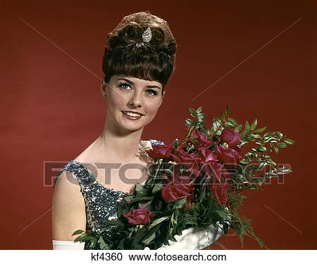 Flowers Floral Roses Prom Queen Debutante 1960 1960S Retro View Large Photo Image Stock Image - Flowers Floral Roses Prom Queen Debutante 1960 1960S Retro. Fotosearch