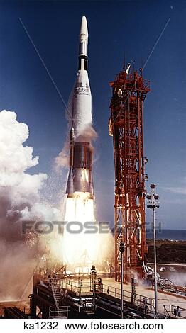 Stock Image - Ranger 99 Taking Off Blast Off 1960. Fotosearch