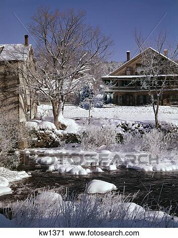 Snow Cabin Frozen Lake Winter Storm 1960 1960S Retro View Large Photo Image Stock Image - Snow Cabin Frozen Lake Winter Storm 1960 1960S Retro. Fotosearch