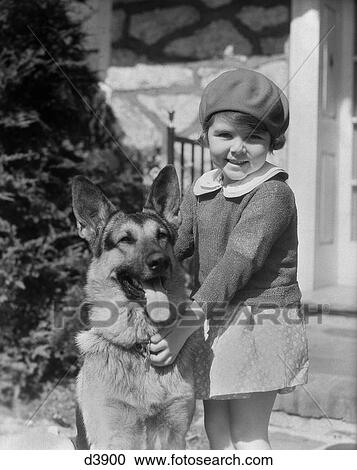 1930s little girl with german shepherd dog View Large Photo Image Stock Image - 1930s little girl with german shepherd dog. Fotosearch