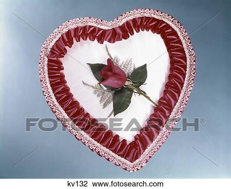 1950s 1960s heart shaped valentine box ribbon lace red rose View Large Photo Image Stock Image - 1950s 1960s heart shaped valentine box ribbon lace red rose. Fotosearch