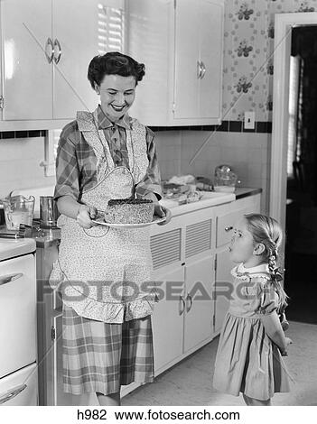 1950s mother daughter kitchen View Large Photo Image Stock Image - 1950s mother daughter kitchen. Fotosearch