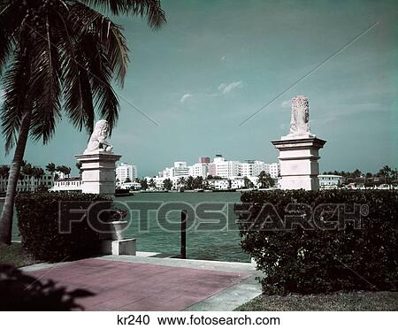 1950s skyline miami beach florida view along indian creek View Large Photo Image Stock Image - 1950s skyline miami beach florida view along indian creek. Fotosearch