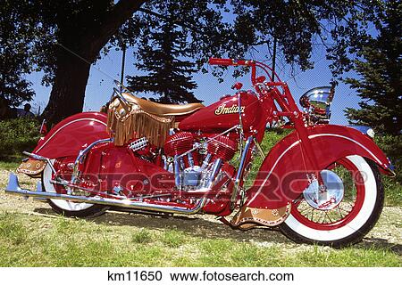 Stock Image - 1958 indian motorcycle. Fotosearch