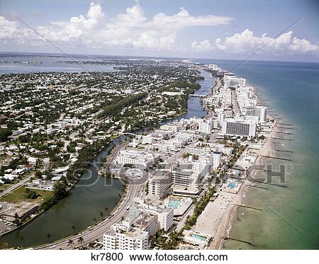 1960s aerial view hotel row miami beach florida View Large Photo Image Stock Image - 1960s aerial view hotel row miami beach florida. Fotosearch
