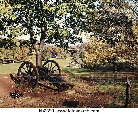 1960s autumn scene at valley forge national park with cannon and log cabin View Large Photo Image Stock Image - 1960s autumn scene at valley forge national park with cannon and log cabin. Fotosearch