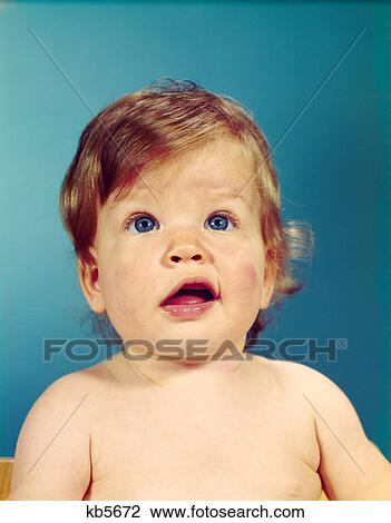 1960s baby head shoulders portrait looking up View Large Photo Image Stock Image - 1960s baby head shoulders portrait looking up. Fotosearch