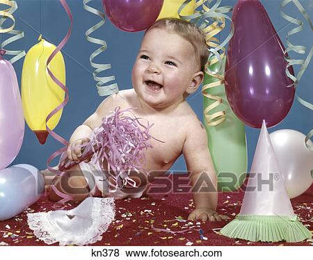 1960s baby new years party balloons streamers View Large Photo Image Stock Photo - 1960s baby new years party balloons streamers. Fotosearch