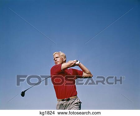 1960s golf swing man View Large Photo Image Picture - 1960s golf swing man. Fotosearch