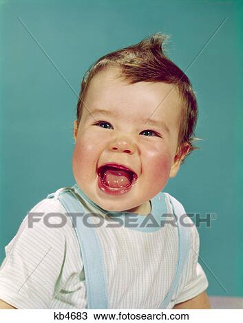 1960s happy smiling laughing baby with mouth wide open View Large Photo Image Stock Image - 1960s happy smiling laughing baby with mouth wide open. Fotosearch