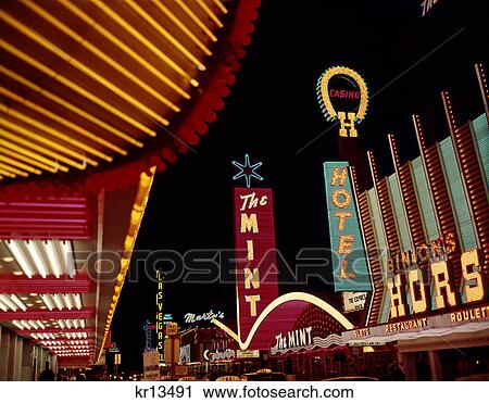 1960s night scene downtown las vegas nevada View Large Photo Image Stock Image - 1960s night scene downtown las vegas nevada. Fotosearch