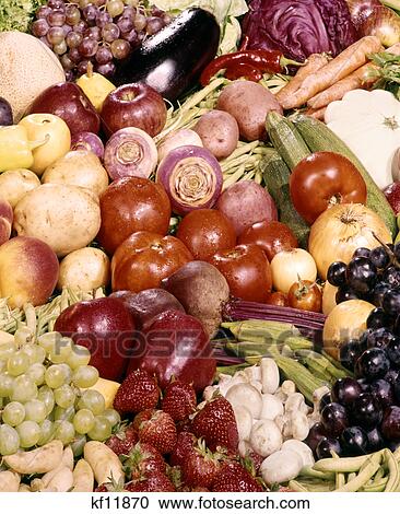 1970s display of fresh produce fruit vegetables grapes strawberries tomatoes potatoes View Large Photo Image Stock Image - 1970s display of fresh produce fruit vegetables grapes strawberries tomatoes potatoes. Fotosearch