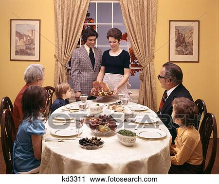 1970s family dinner View Large Photo Image Stock Image - 1970s family dinner. Fotosearch