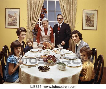 1970s family dinner table View Large Photo Image Stock Photography - 1970s family dinner table. Fotosearch