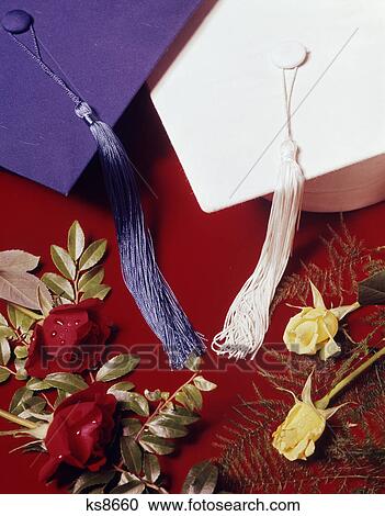 1970s graduation still life mortarboards and roses View Large Photo Image Stock Image - 1970s graduation still life mortarboards and roses. Fotosearch