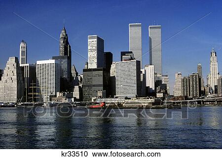 1970s new york city ny skyline downtown from brooklyn View Large Photo Image Stock Image - 1970s new york city ny skyline downtown from brooklyn. Fotosearch