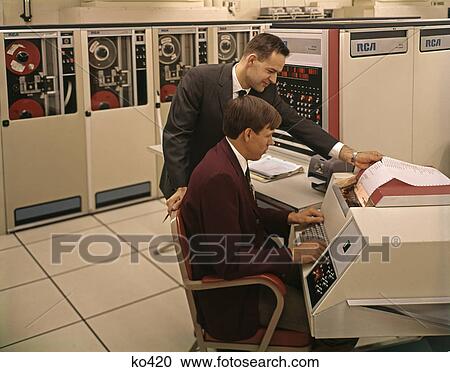 1970s office men computers View Large Photo Image Stock Image - 1970s office men computers. Fotosearch
