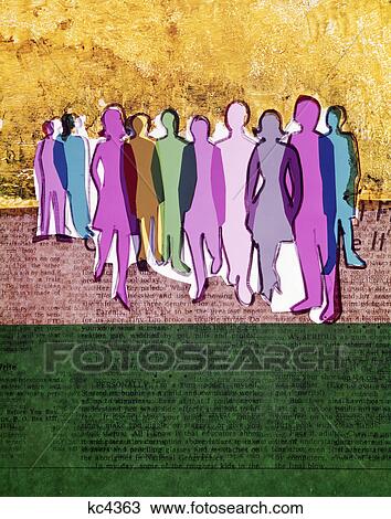 1970s paper cut out montage faceless people multicolored anonymous identity men women adults standing View Large Photo Image Stock Image - 1970s paper cut out montage faceless people multicolored anonymous identity men women adults standing. Fotosearch