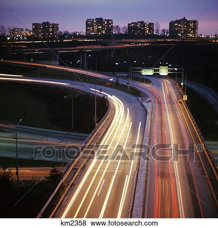 1970s philadelphia pa traffic on highway at night blurred motion View Large Photo Image Stock Photo - 1970s philadelphia pa traffic on highway at night blurred motion. Fotosearch