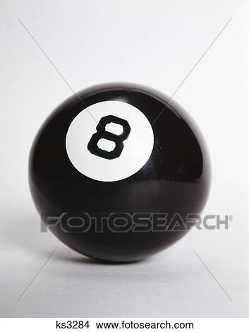 Picture - 1970s pool billiards eight ball 8. Fotosearch