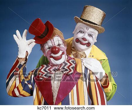 1970s portrait of two smiling clowns View Large Photo Image Stock Image - 1970s portrait of two smiling clowns. Fotosearch