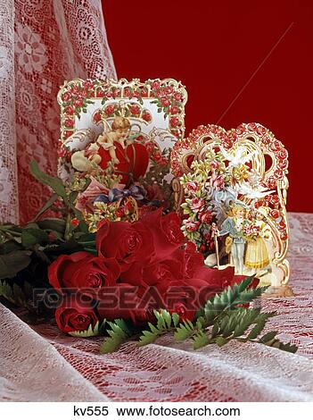 1980s antique valentine cards with red roses and lace View Large Photo Image Stock Photography - 1980s antique valentine cards with red roses and lace. Fotosearch