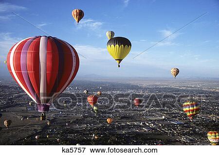 Stock Photo - 1980s balloon fiesta albuquerque, nm. Fotosearch