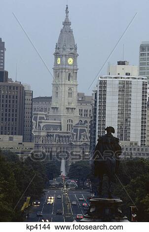 1980s philadelphia, pa view towards city hall at dusk View Large Photo Image Picture - 1980s philadelphia, pa view towards city hall at dusk. Fotosearch